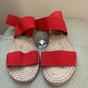 FREE PEOPLE Red Espadrille Sandal Shoes